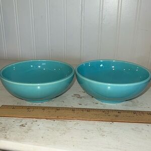 Vintage Franciscan Ware turquoise soup bowls